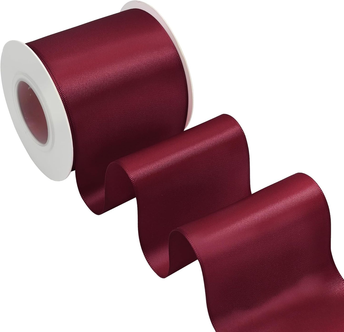 Wine Satin Ribbon 3 Inch X 15 Yards Solid Color Double Faced Ribbons Perfect for Crafts Wedding Decor Bow Making Arts Sewing and More