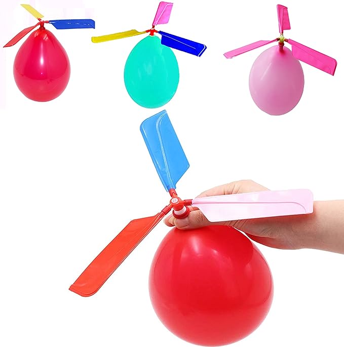 Kids Toy Balloon Helicopter (12 pack) Children's Day Gift Party Favor easter basket, stocking stuffer or birthday! Flying ...