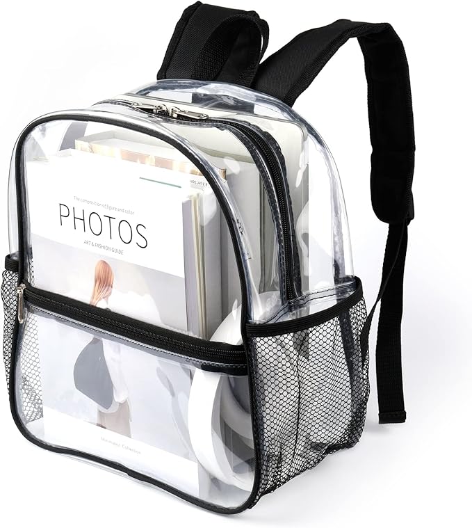 Keepcross Stadium Approved Clear Backpack 12x6x12 with Reinforced Straps – Waterproof Small Clear Bag for Stadium Events, ...