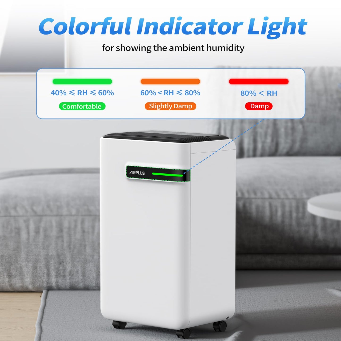 AIRPLUS Dehumidifier for Basement - 4,500 Sq. Ft. 70 Pints, Multifunctional Dehumidifier with Drain Hose & Auto Shut-Off Function, Powerful Dehumidifiers for Home(AP2103)