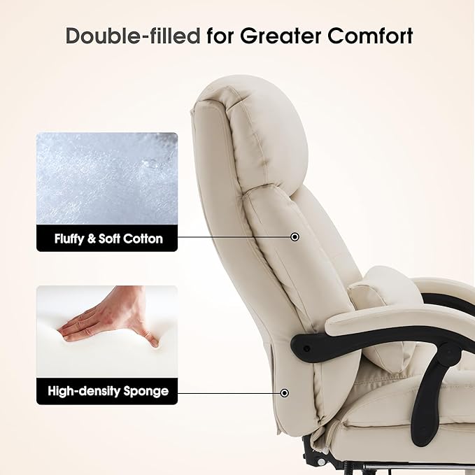 BarberPub Beauty Chair, 360° Rotating Lifting Facial Beauty Spa Chair, Adjustable Tattoo Salon Spa Esthetician Beauty Equipment 3571 (Faux Leather, Beige)