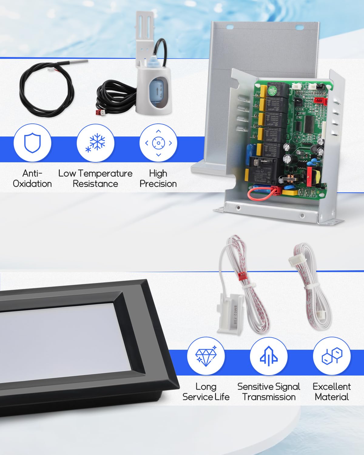 Business Cube ice Maker Controller kit Fit for Vevor/Cotlin/Coolski Split Ice Machines， Blue Touch Screen Ice Makers Control Board Fit for Most Commercial Ice Machines