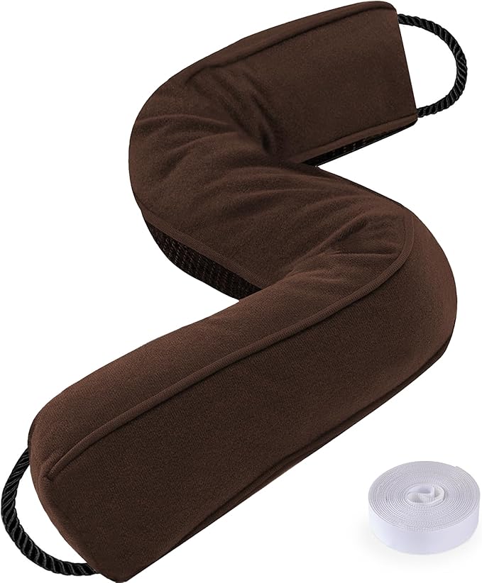 Sunolga Door Draft Stopper Blocks Hot and Cold Air with Removable Washable Cover for Bottom of Door, All-Season Seal for Noise, Light, Door Sweep for Gaps Up to 3", Home Essentials, 38", Dark Coffee