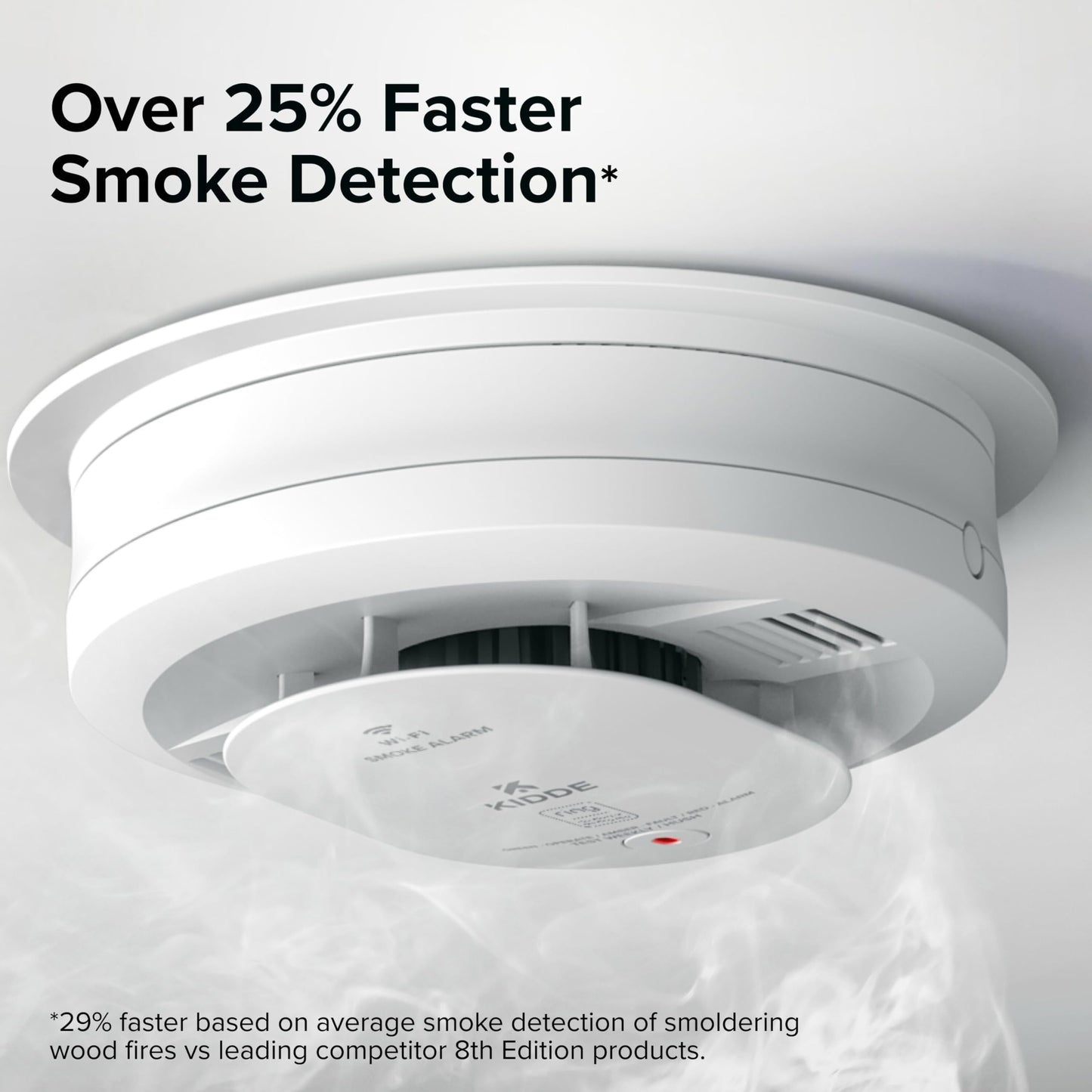 Kidde Smart Smoke and Carbon Monoxide Detector, Ring App Enabled for Real-Time Notifications, Hardwired Alarm, AA Backup Battery