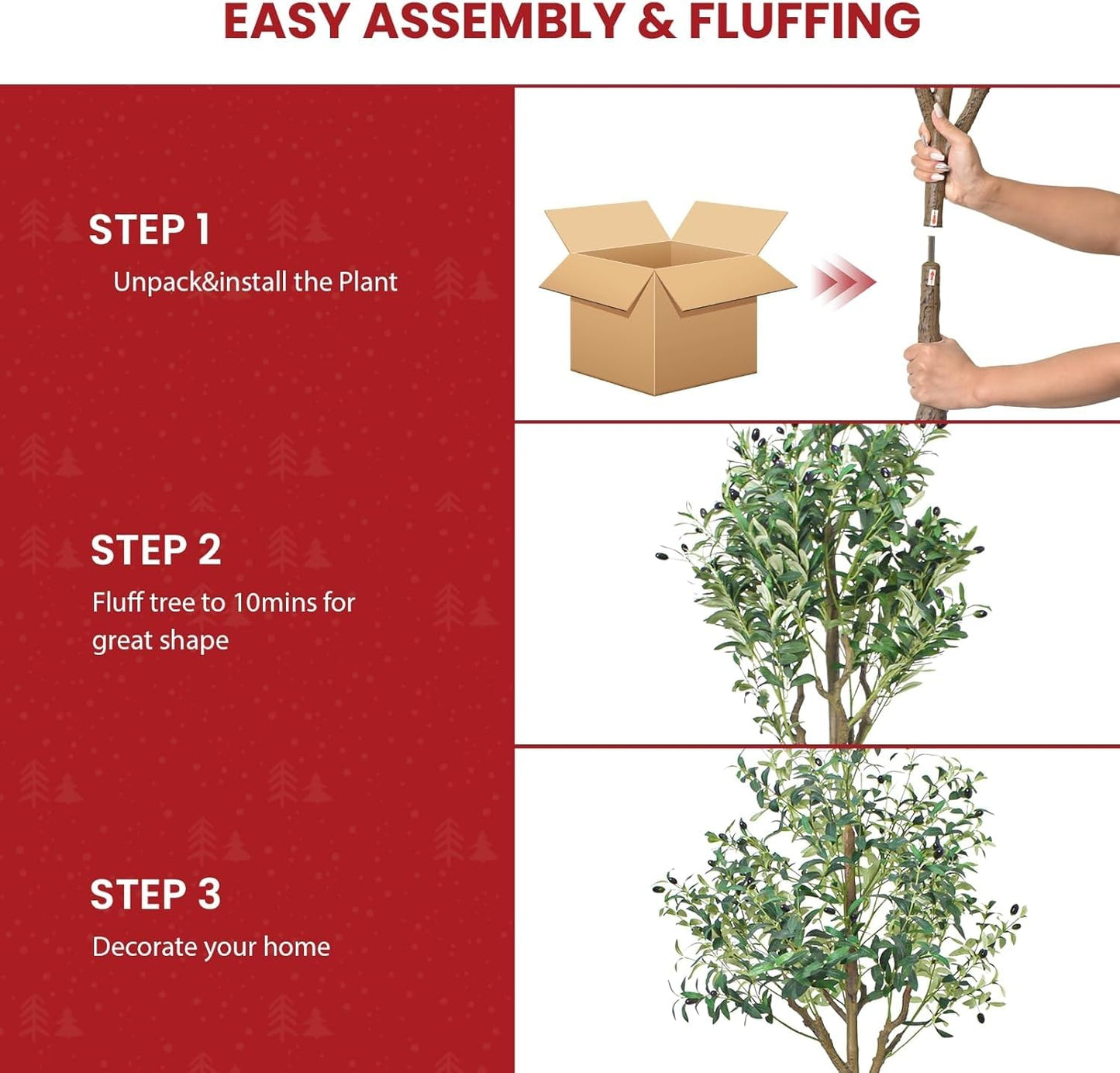 AnTing Fake Plants Olive Tree 6FT for Decor - Artificial Olive Tree 72in for Home Office Garden Hotel Decor Housewarming Gifts(1Pack)