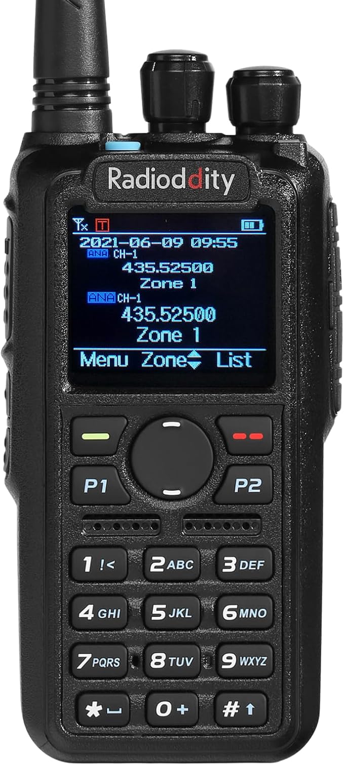 Radioddity GD-AT10G DMR Handheld Ham Radio 10W Digital Analog Long Range (UHF Only) with GPS APRS, 3100mAh Rechargeable Ba...