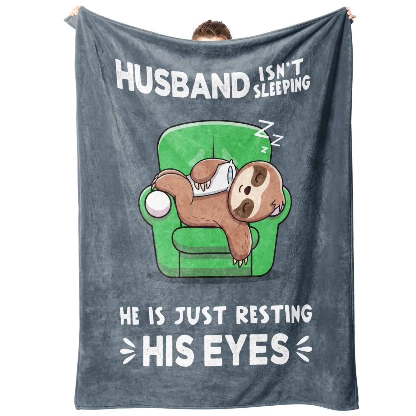 Funny Husband Birthday Gift, Husband is Not Sleeping Blanket, Husbands Gifts from Wife, Anniversary Birthday for Husbands, 60" x 50"