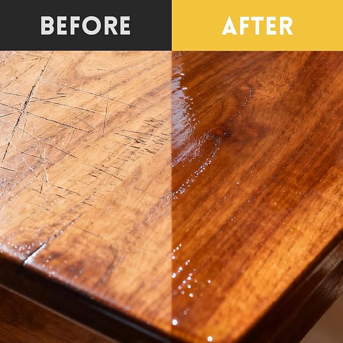 Natural Beeswax Furniture Polish : Wood Cleaner & Protector for Wooden Tables Cabinets Leather Furniture and More 2 Pack