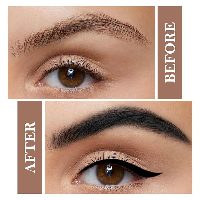 Cream Eyebrow Duo Kit, Brow Powder and Eyeliner Gel, Eye Brow Pomade Waterproof Highly Pigmented, Filler Thicker Brows, with Dual Head Brush