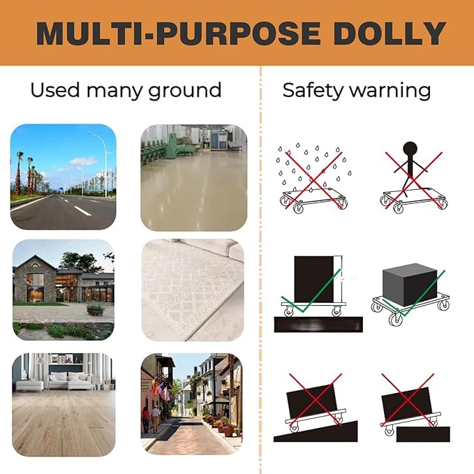 DrTakepeak Anti-Slip Plywood Platform Dolly 2 Swivel + 2 Brake Caster Wooden Cart 550 Lbs Capacity (2 Packs per Set) Furniture Transporter Widely Use for Moving Heavy Furnitures,Goods, Green Plants