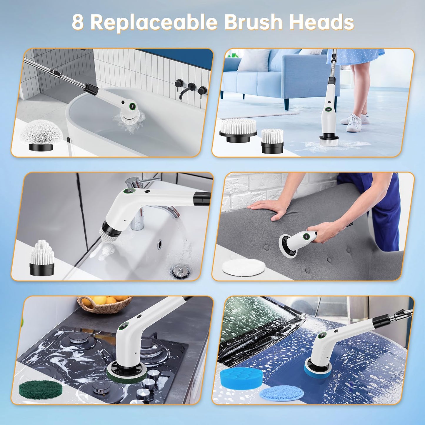 PUFTEM Replaceable Brush Heads, 8 Brush Heads for HC-CA04