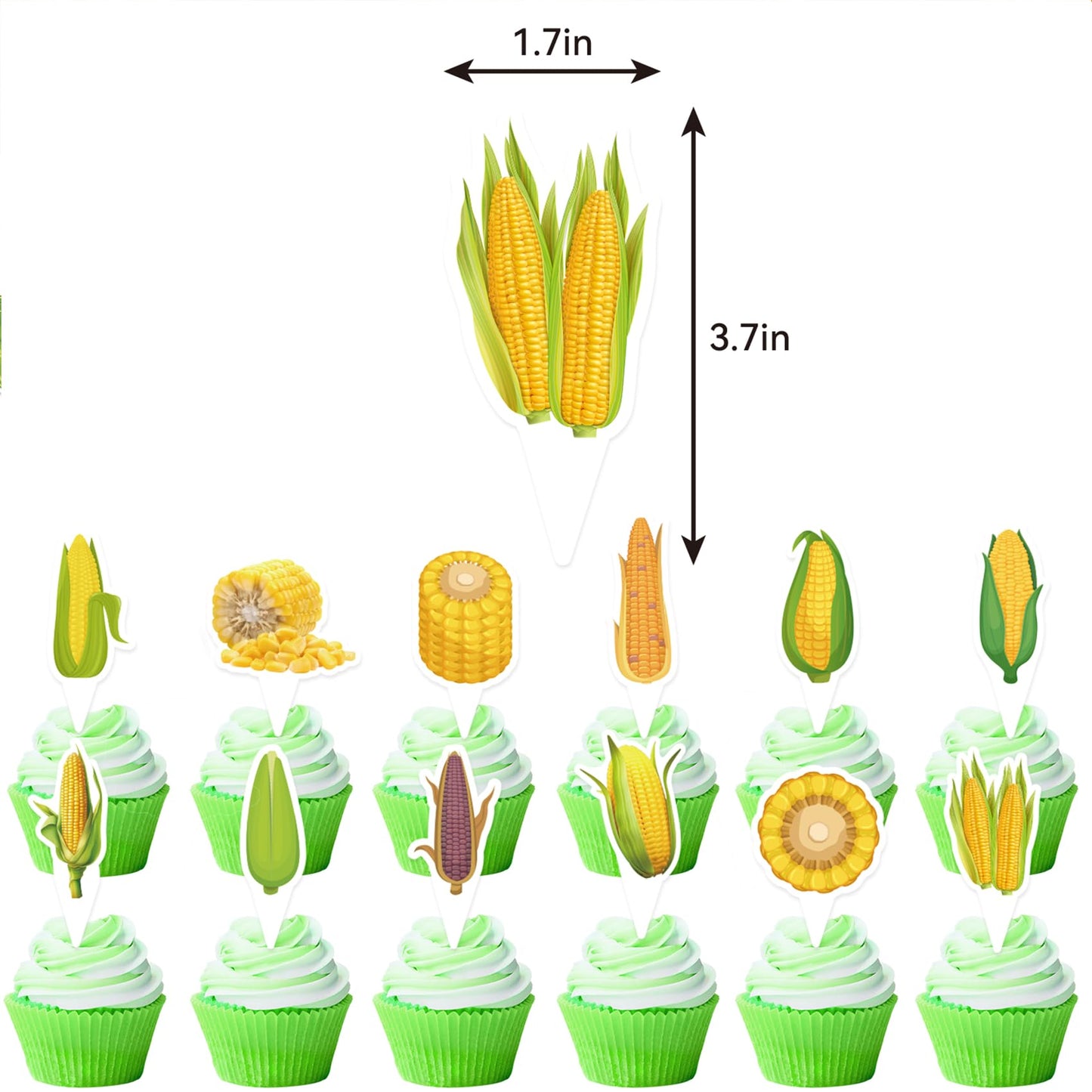 Corn Party Decorations Vegetable Birthday Supplies - Happy Birthday Banner, Cake Topper, Cupcake Toppers, Balloons for Baby Shower, Wedding - Vegetable Party Decorations
