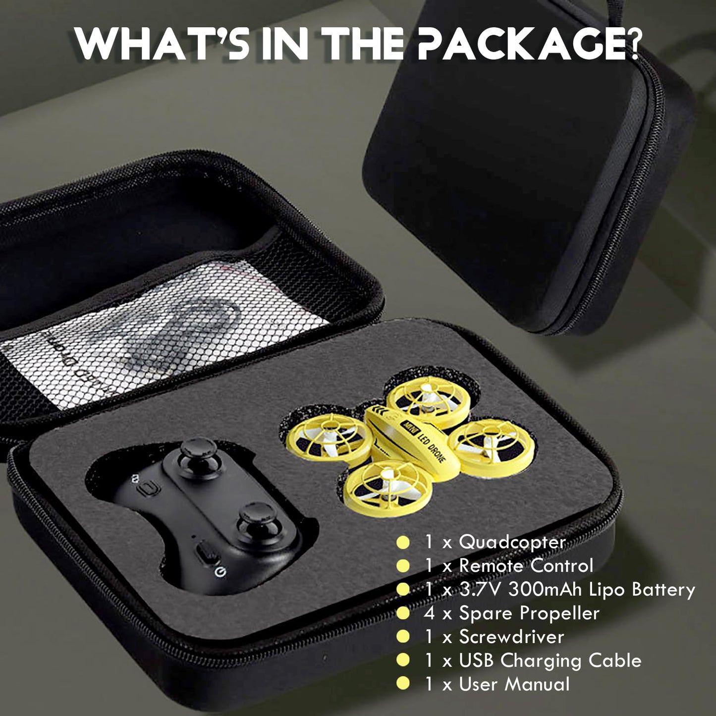 Mini Drone for Kids, Colorful LED RC Drone Quadcopter for Beginners with Headless Mode, 360 Flips, Altitude Hold, 3 Speeds Mode,Full Propeller Protect,Toys Gifts for Boys Girls,Yellow