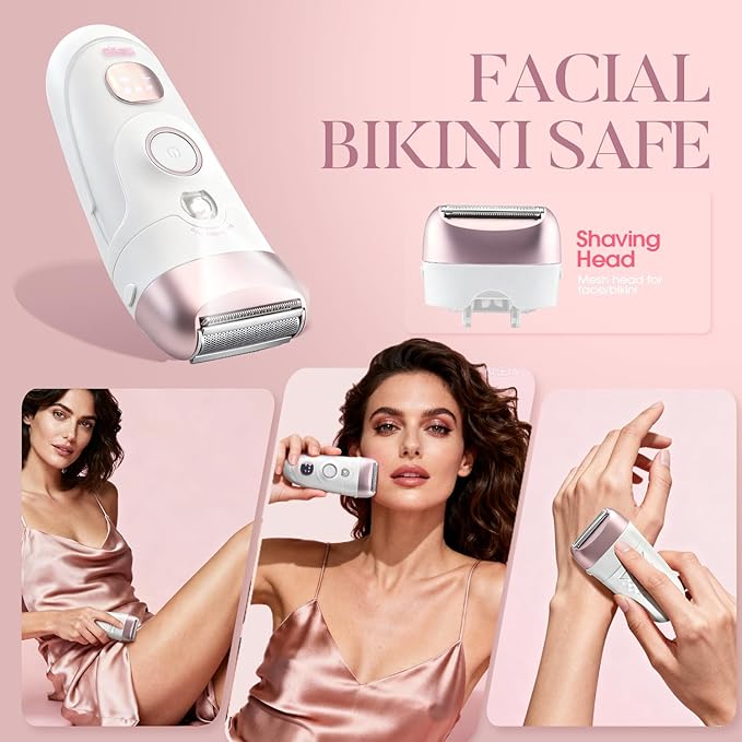 DSP 2 in 1 Women's Shaver - Electric Hair Removal Device with LED Display, IPX4 Waterproof, Fast Charging for Face/Legs/Arms