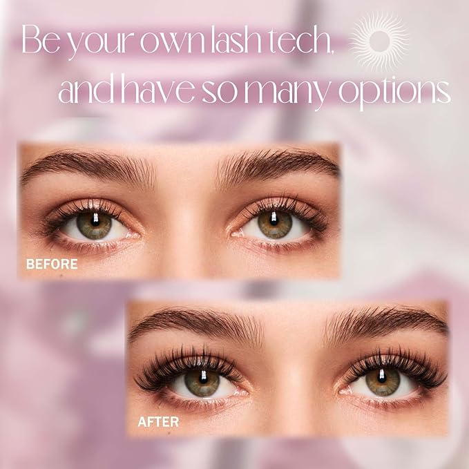 FADLASH Lash Extension Kit 30D+40D Lash Clusters D Curl Lash Cluster Kit DIY Eyelash Extension Kit with Lash Bond and Seal Lash Applicator Tool (30D+40D-07D-Kit, Mix 8-16mm)