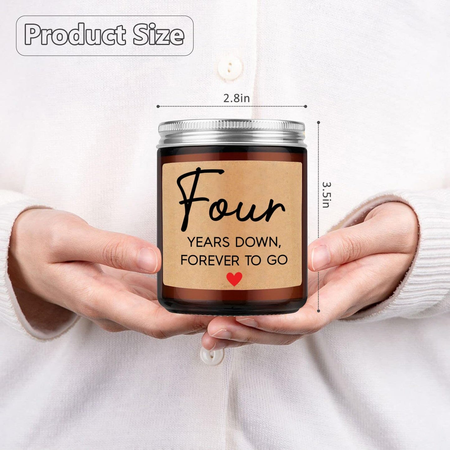Fairy's Gift 4 Year Anniversary Candle Gifts for Him Her Husband Wife Boyfriend Girlfriend, 4th Anniversary Couples Gifts Ideas, 4th Wedding Anniv. Happy Presents for Couple, Happy Fourth Year Anniv.