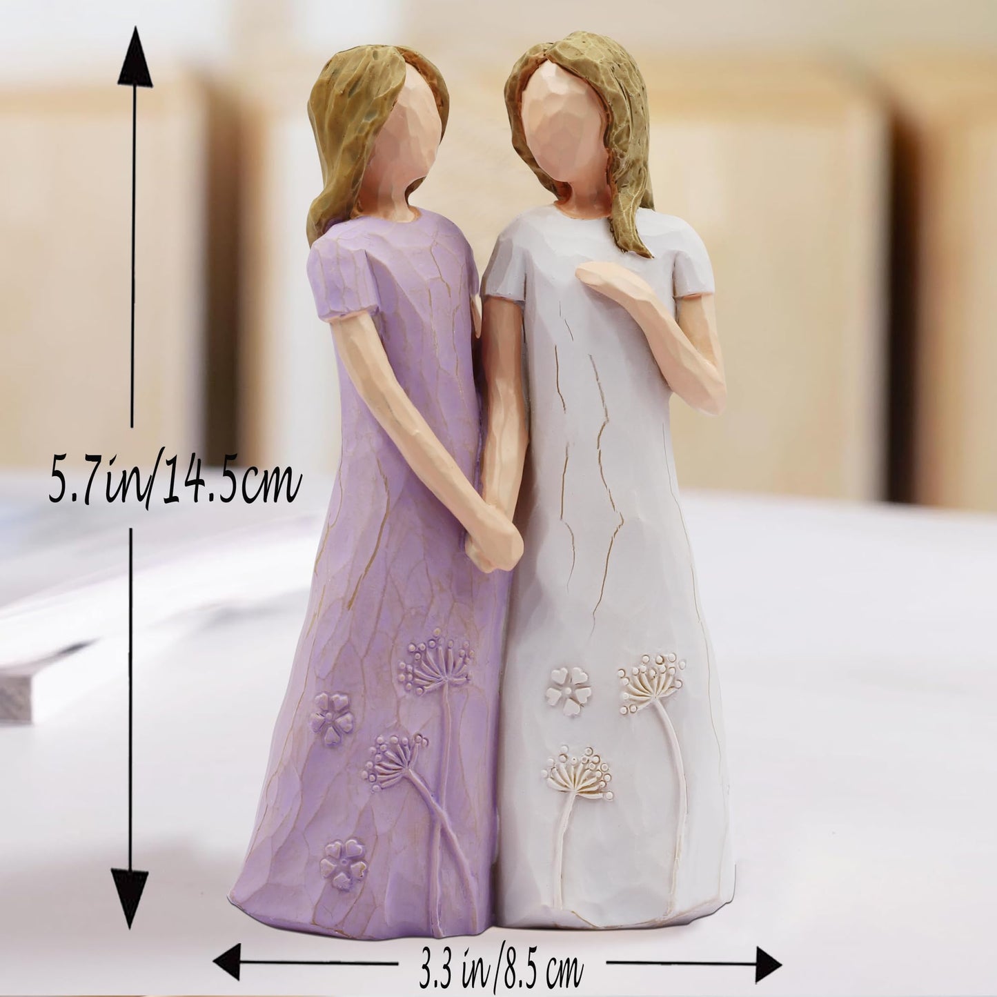 Sisters Gifts from Sister - Sister Birthday Gift Ideas, Sister Gifts, Gifts for Sister, Soul Sister Gifts for Women, Big Sister Gift - My Sister My Friend Walk with Me - Sister Gift Statues (Purple)