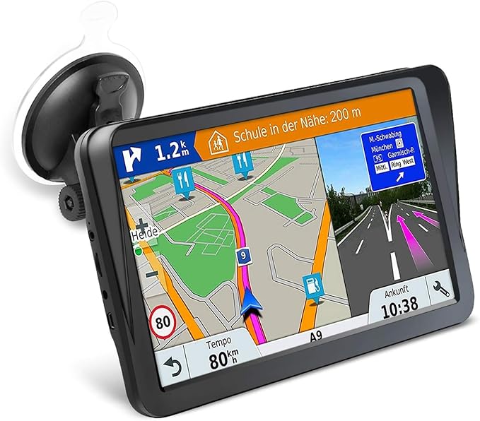 GPS Navigator for Car, Latest 2025 Map 9-inch HD Display 16GB 256MB Satellite Navigation with Sun Visor,Smart Real Voice G...