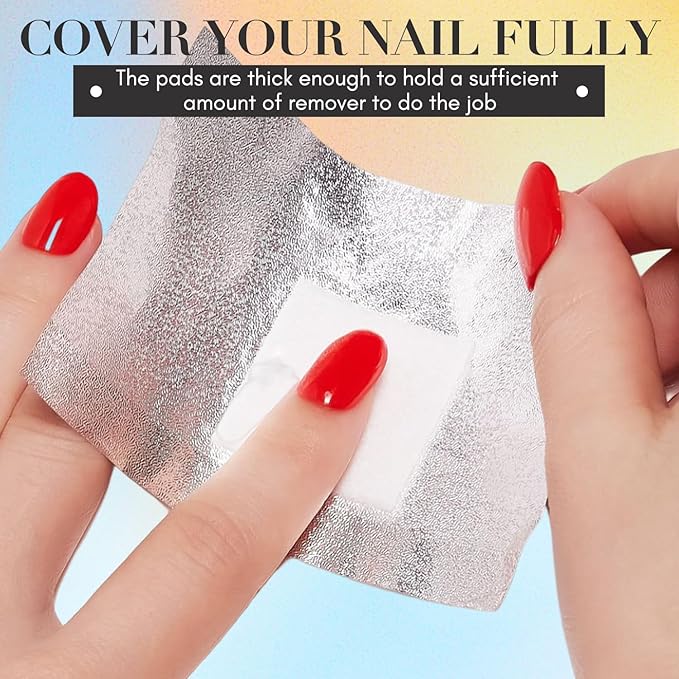 Makartt Nail Polish Remover Set - 200 pcs Foil Nail Wraps with Cuticle Pusher, Soak Off Foils for Gel Remover with Lint-Free Larger Cotton Pads for Gel Polish Removal at Home