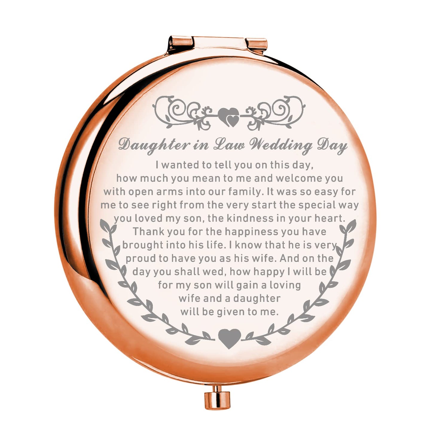UJIMS Daughter in Law On Your Wedding Day Compact Mirror Marriage Gift for Bride Wedding Gift from Mother in Law (DaughterinLawW