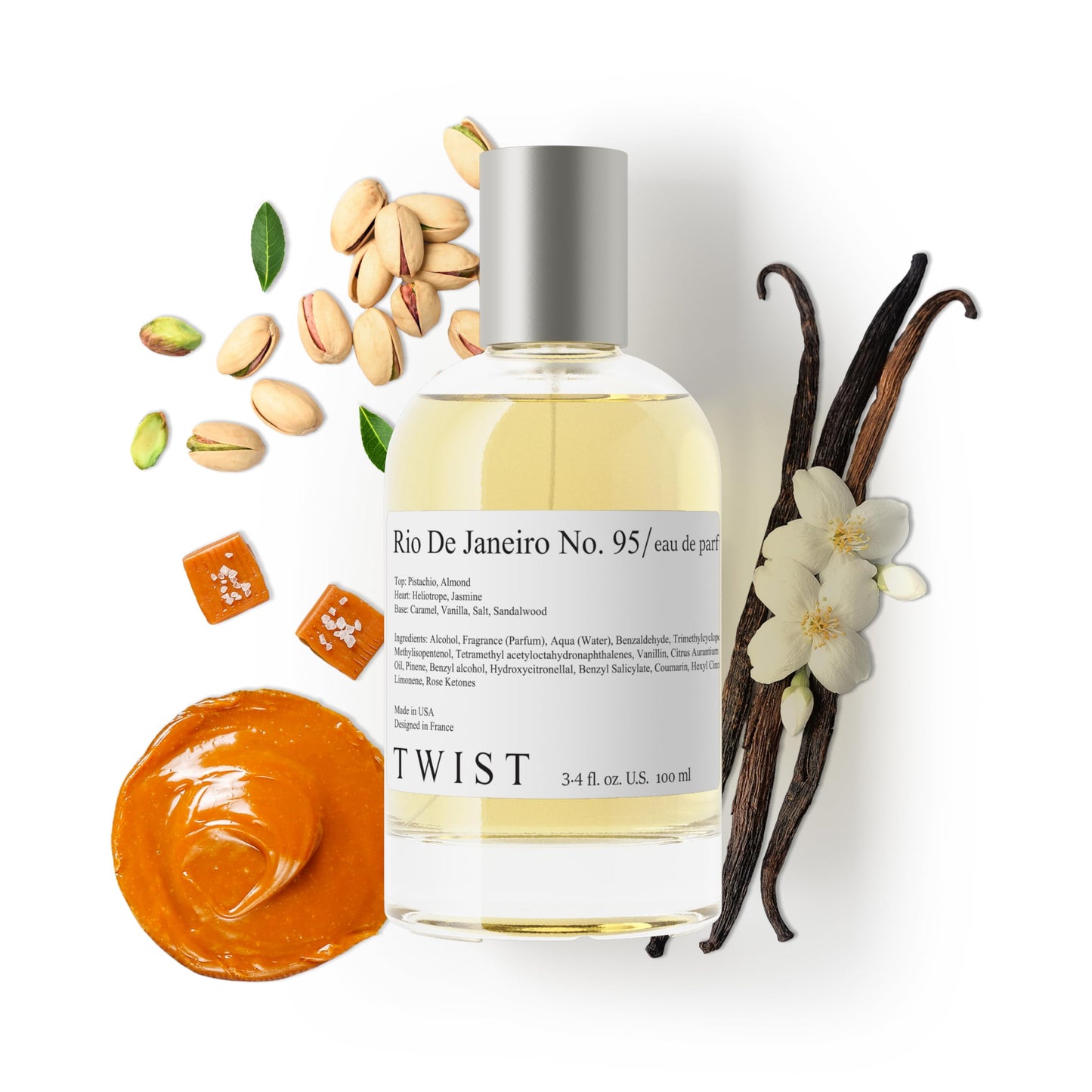 Twist Rio De Janeiro No. 95 Inspired by S. D. Janeiro's 62 Pistachio & Salted Caramel, Long Lasting Perfume For Women, Paraben F
