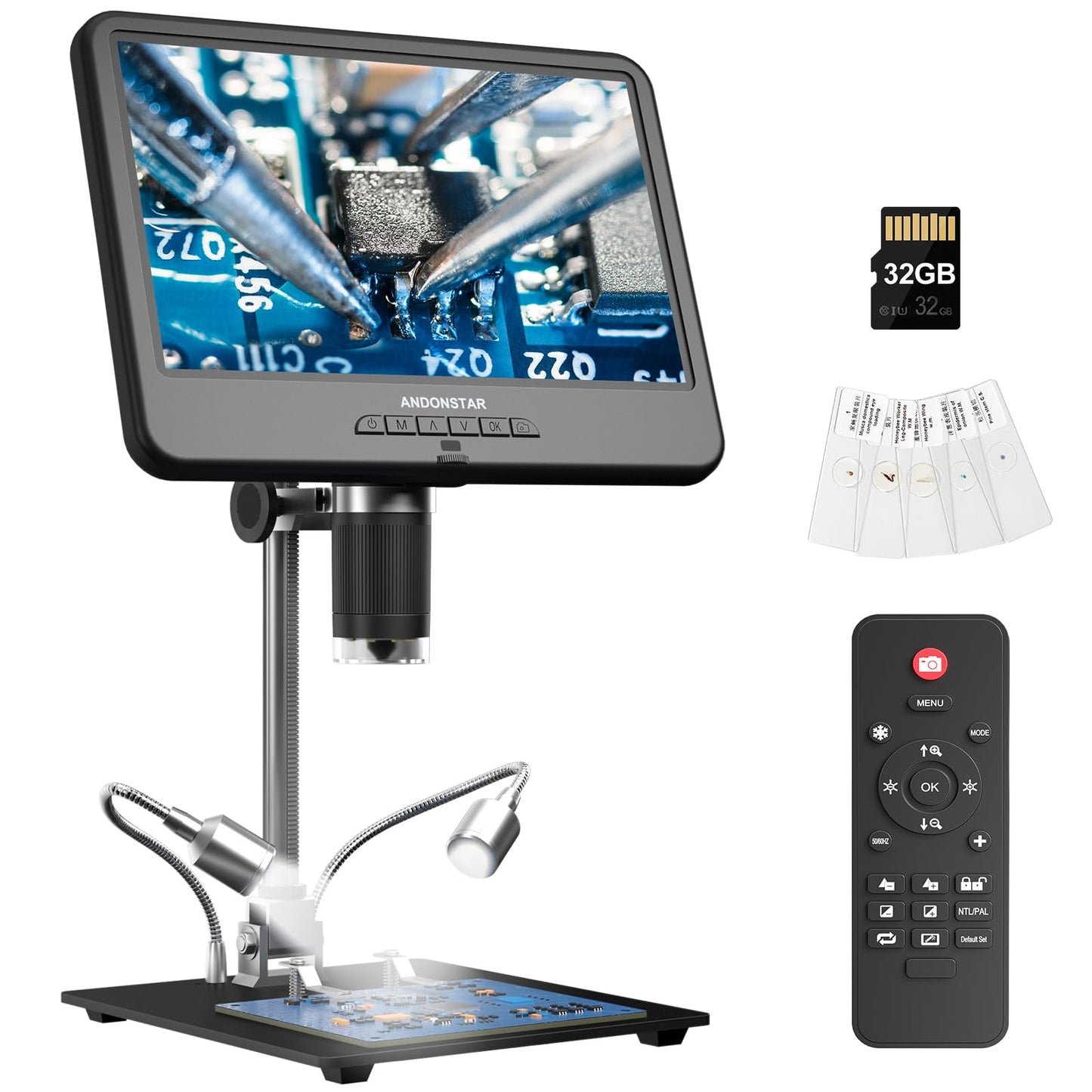 Andonstar Ad210 10.1 Inch Lcd Digital Microscope For Adults, Soldering Microscope For Electronics Repair, Coin Microscope Camera