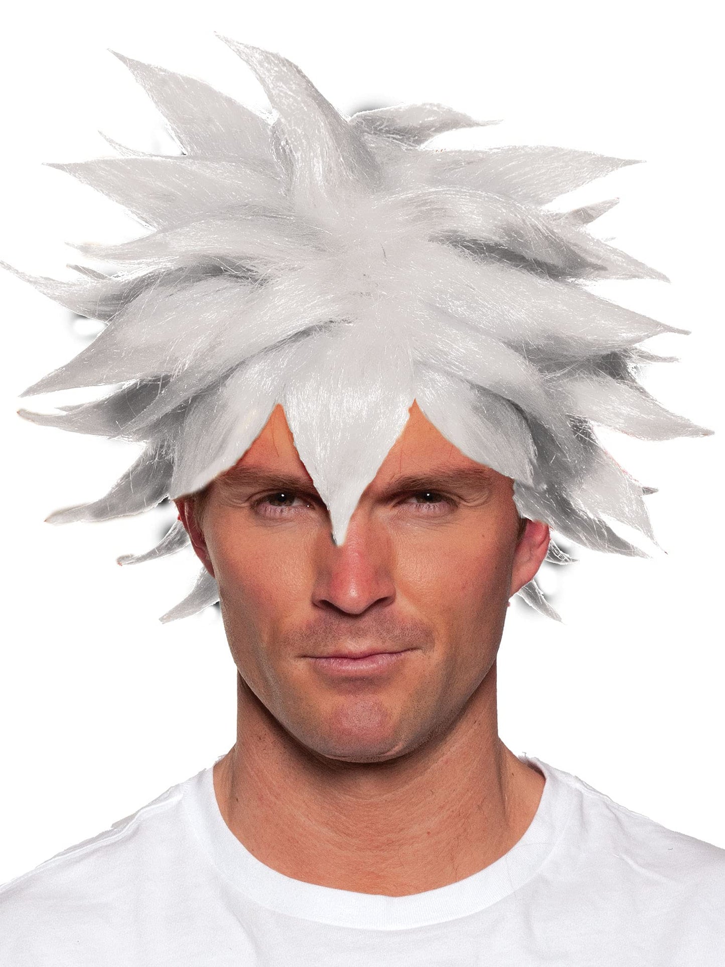 UNDERWRAPS Men's Officially Licensed Crunchyroll Anime White Spiky Wig
