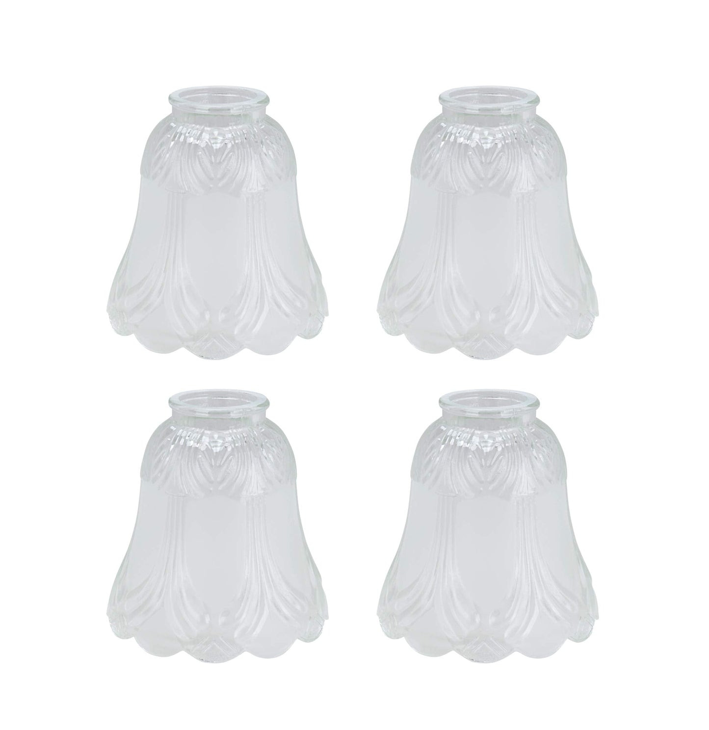 Aspen Creative 23059-4 Transitional Clear & Sandblasted Ceiling Fan Glass Shade.2-1/8"Fitter.Size:4-7/8"D x 5"H.4Pcs/Pack