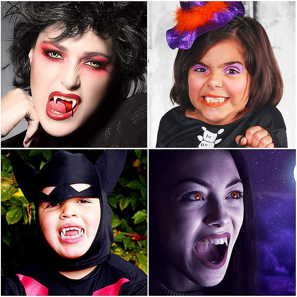 HLenyoy Vampire Teeth Fangs Elf Ears for Cosplay Costume Accessory Halloween Party Favors