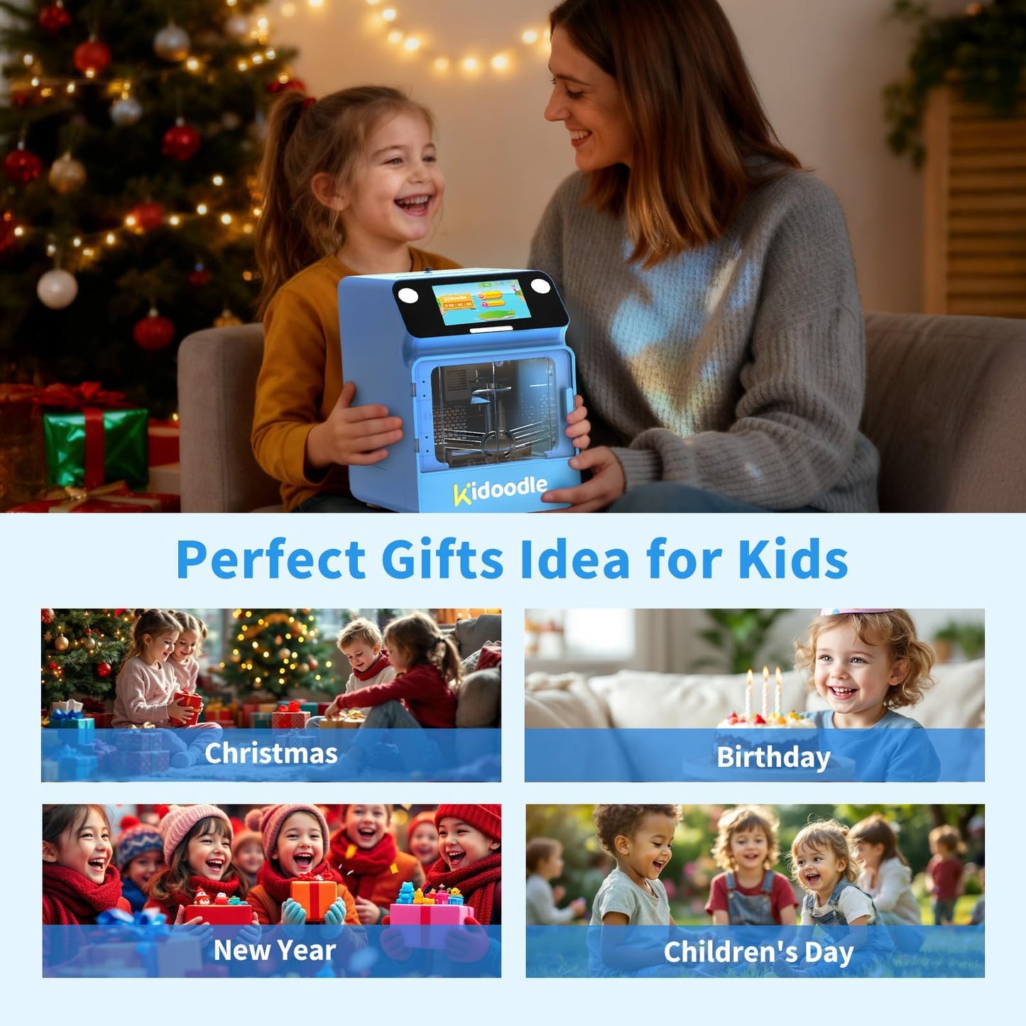 Kidoodle 3D Printer for Kids - Toy 3D Printers, Huge Toy Library Weekly Update, Wi-Fi & App Control, Up to 600mm/s Faster Printing Speed, Mini 3D Printer Kids, Safe for Children, Easy to Use