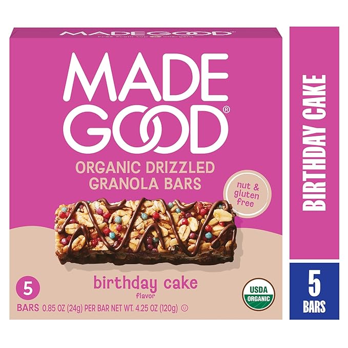 MadeGood Organic Chocolate Drizzled Granola Bars, 5ct, 4.25 OZ