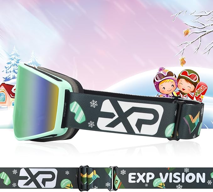 EXP VISION Ski/Snowboard Goggles Parent-child Snow Goggles Over Glasses for Men, Women Youth Kids