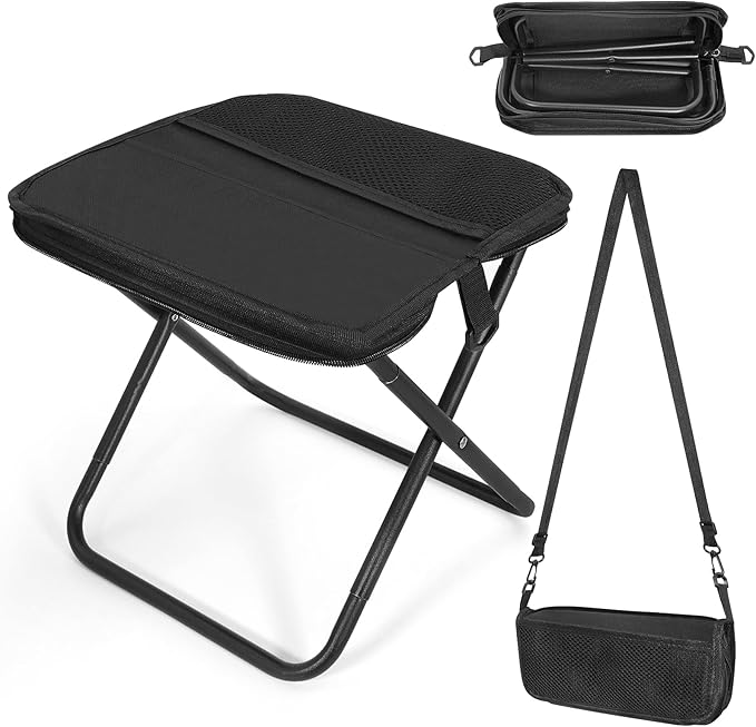 Pocket Chair, Folding Camp Stool for Adults, Portable Lightweight Small Foldable Camping Chair, Mini Seat Travel Fishing S...