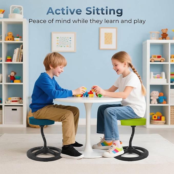 Upaloop ADHD Chair for Kids, Yoga Chairs for Adults, Wobble Stool Active Flexible Seating Desk Chair with Non-Slip Base and Washable Seat Cover for Stability, Balance, Yoga, Office, School, Classroom