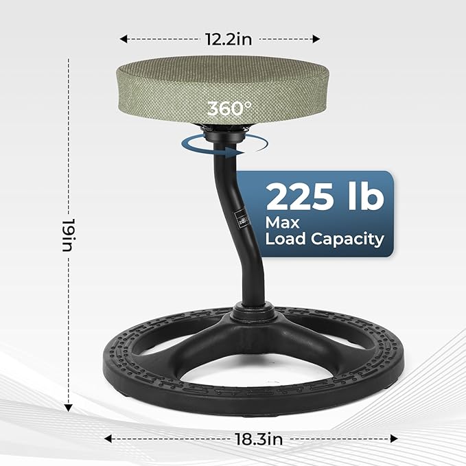 Upaloop ADHD Chair for Kids, Yoga Chairs for Adults, Wobble Stool Active Flexible Seating Desk Chair with Non-Slip Base and Washable Seat Cover for Stability, Balance, Yoga, Office, School, Classroom