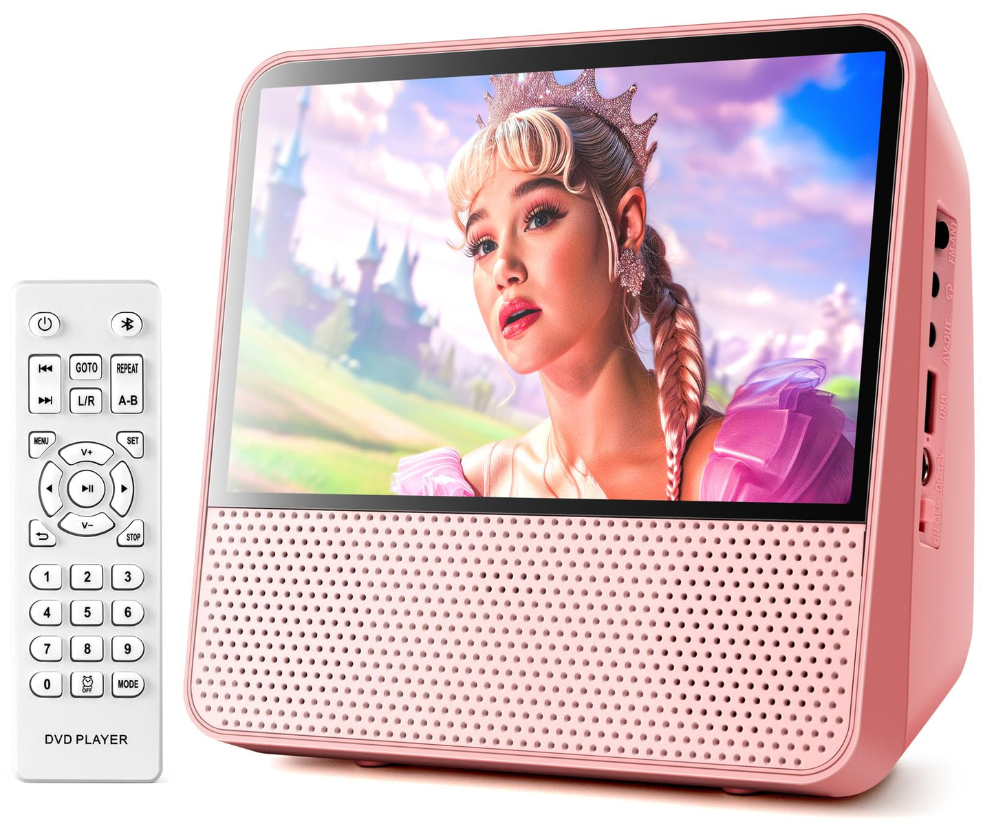 Roadom 9.8 Portable Dvd Player With Screen, 7 Hd 1024*600 Digital Screen, 4000 Mah Rechargeable, Hi-Fi Stereo Sound, Remote Co