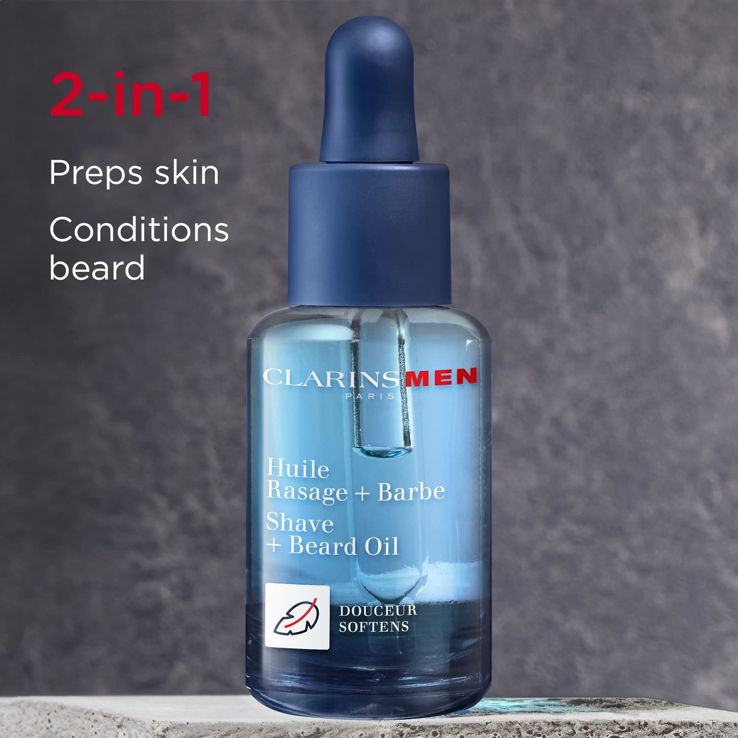 CLARINSMEN Shave + Beard Oil | 2-In-1 Shaving and Beard Oil for Men | Preps Skin and Conditions Beard | Lightweight, Non-Greasy