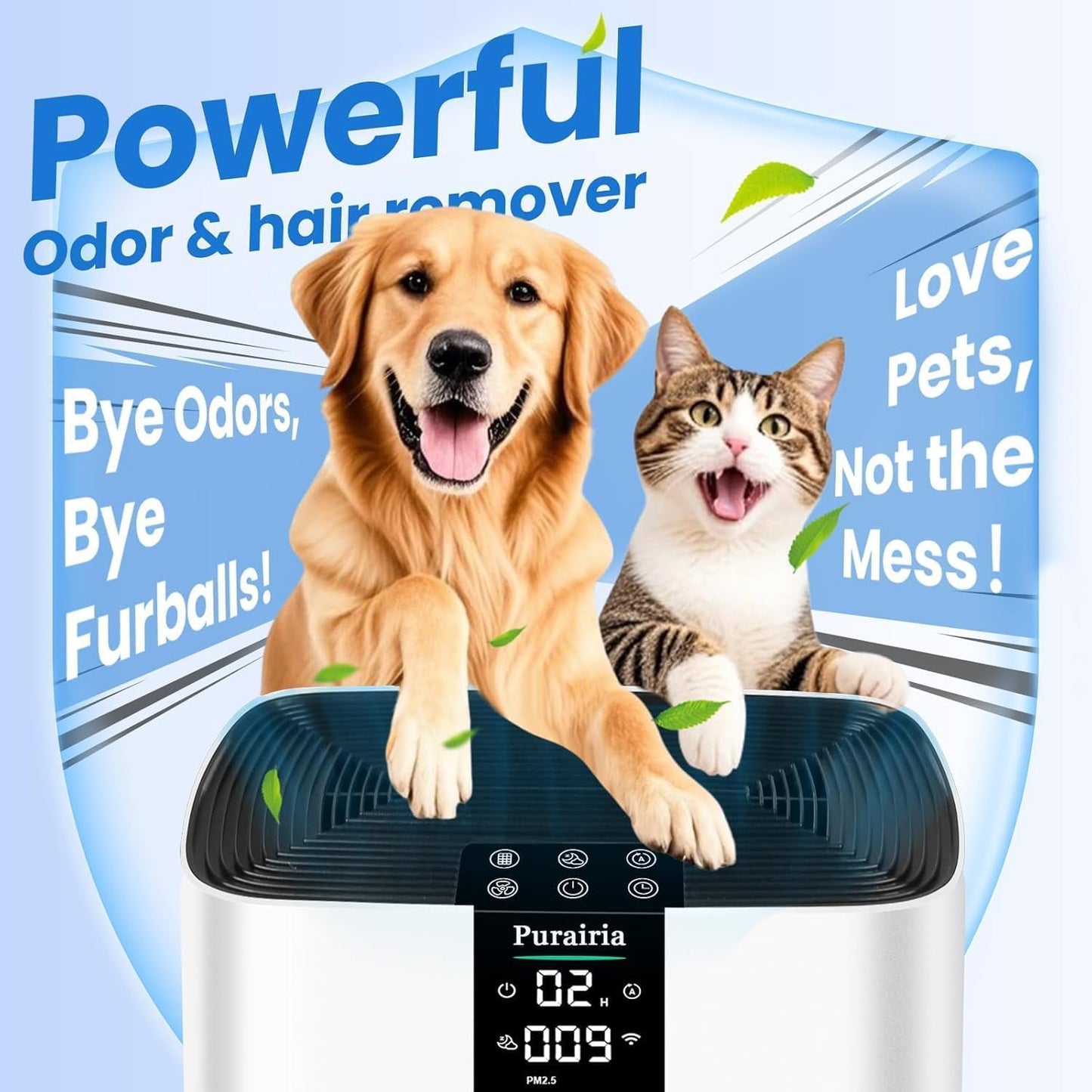 Air Purifiers for Home Large Room Up to 2400 sq.ft, HEPA Air Purifier for Pets Hair Dander Odor, Smart Air Cleaner with Sleep Mode 22dB, App Control, Air Quality Sensor Bedroom Office (Bright White)