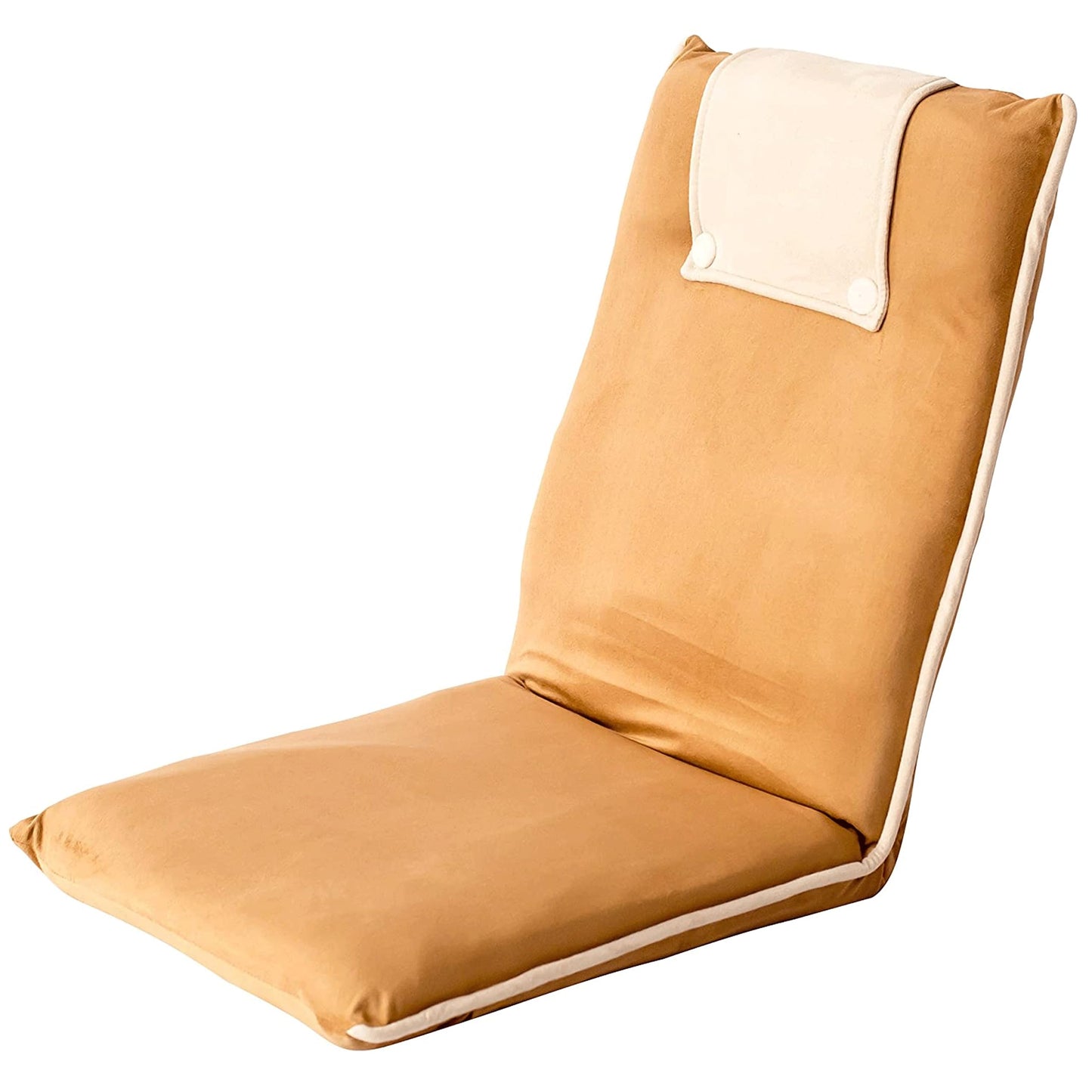 bonVIVO II Floor Chair with Back Support - Adjustable Gaming & Meditation Chair, Portable Folding Sofa Sleeper, Folds Flat - Beige