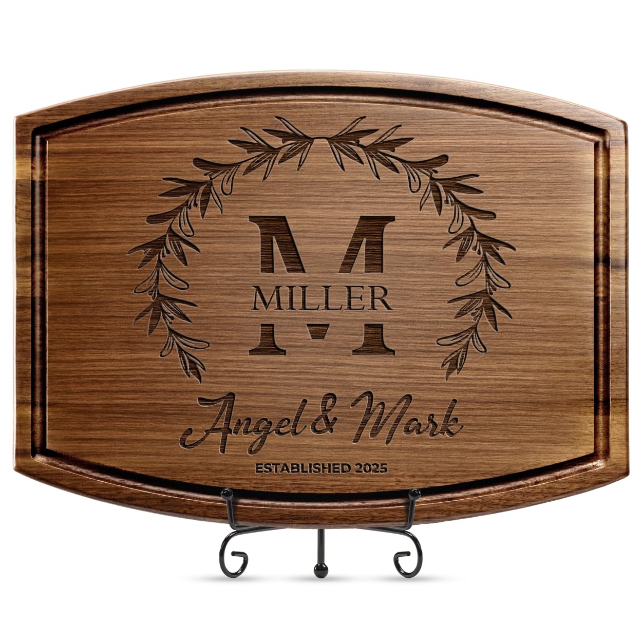 Personalized Wedding Gifts for Couples 2025, Custom Walnut Cutting Board for Kitchen, Personalized Bridal Shower, Best Wedding Registry and Engagment Gift