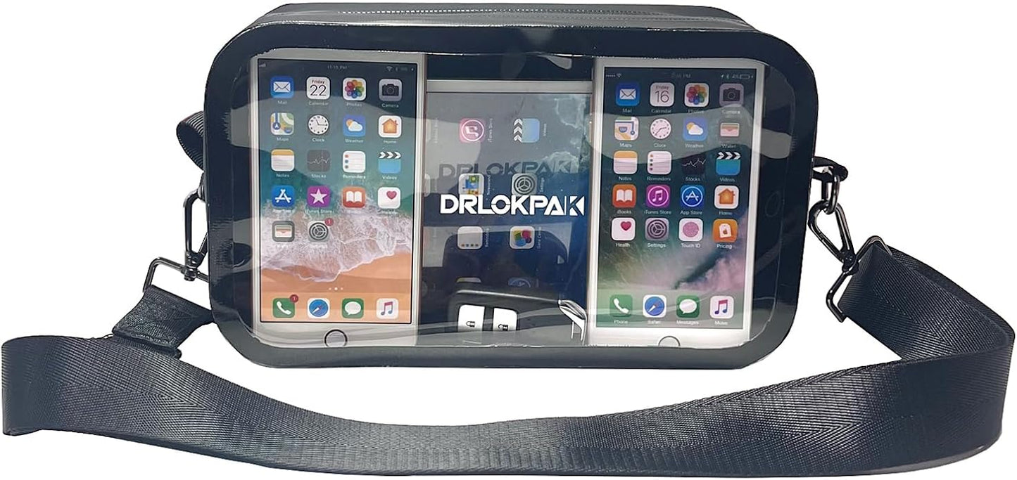 DRLOKPAK Stadium-Approved Clear Crossbody Bag Handbag–Reusable PVC Purse Pack for Events Concerts Festivals & Games