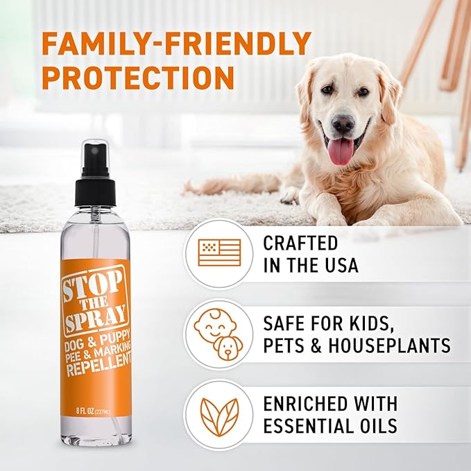 EBPP Stop the Spray - Dog & Puppy Pee Marking Repellent - Pet Training Spray - Puppy Potty Training Spray for Dogs - Dog Pee Stopper - Pee Deterrent for Dogs - No Marking Spray for Dogs Indoor 8oz