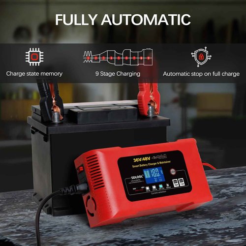 SDLOOL Golf Cart Battery Charger - 36V 18A and 48V 13A, Smart Trickle Charger for LiFePO4, Lead-Acid AGM/Gel/SLA Batteries - EZGO TXT, Car, Truck, Boat