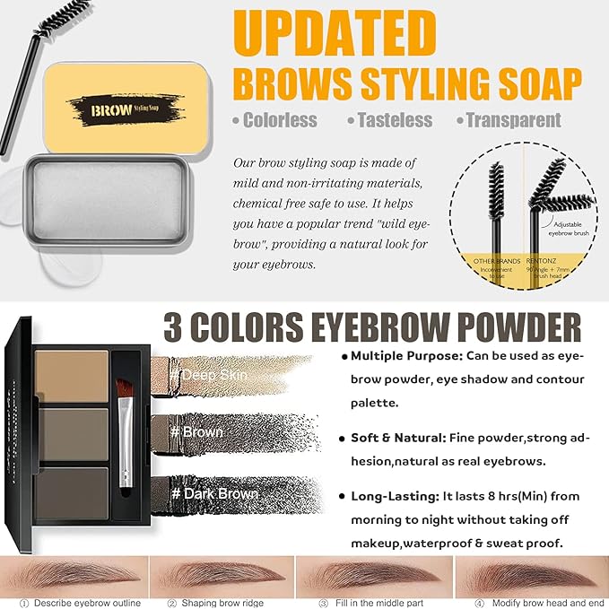 All in One Makeup Kit for Women Full Kit, Make Up Gift Set for Women Teens Girls, Includes Eyeshadow Foundation Lipstick Mascara Brush Sponge Brow Powder Soap Eyeliner Primer Contour Cosmetic Bag