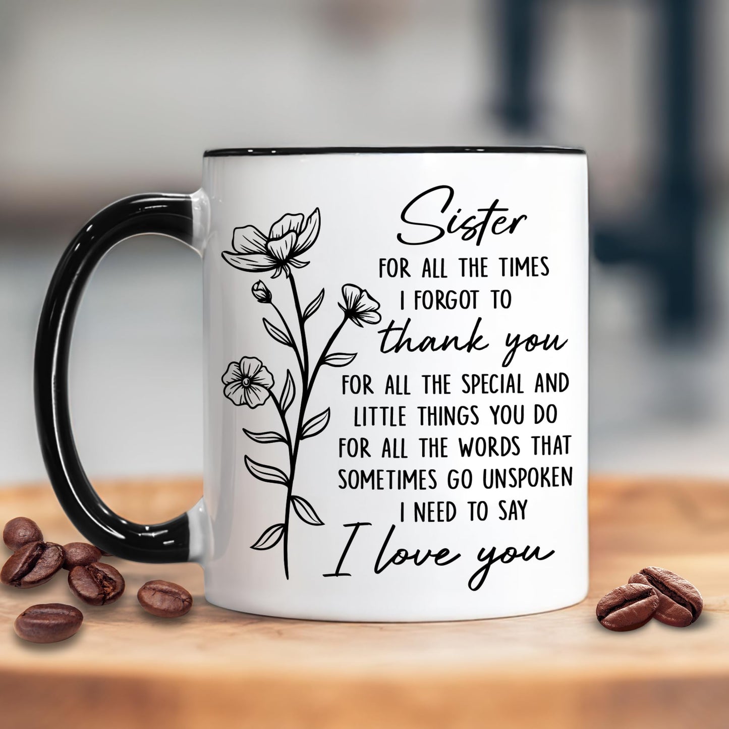 Hyturtle Sister Coffee Mug 11 oz – Sisters Cup Gifts From Sister For Birthday, Mother's Day, or Christmas - Thoughtful Present For Your Beloved Sibling