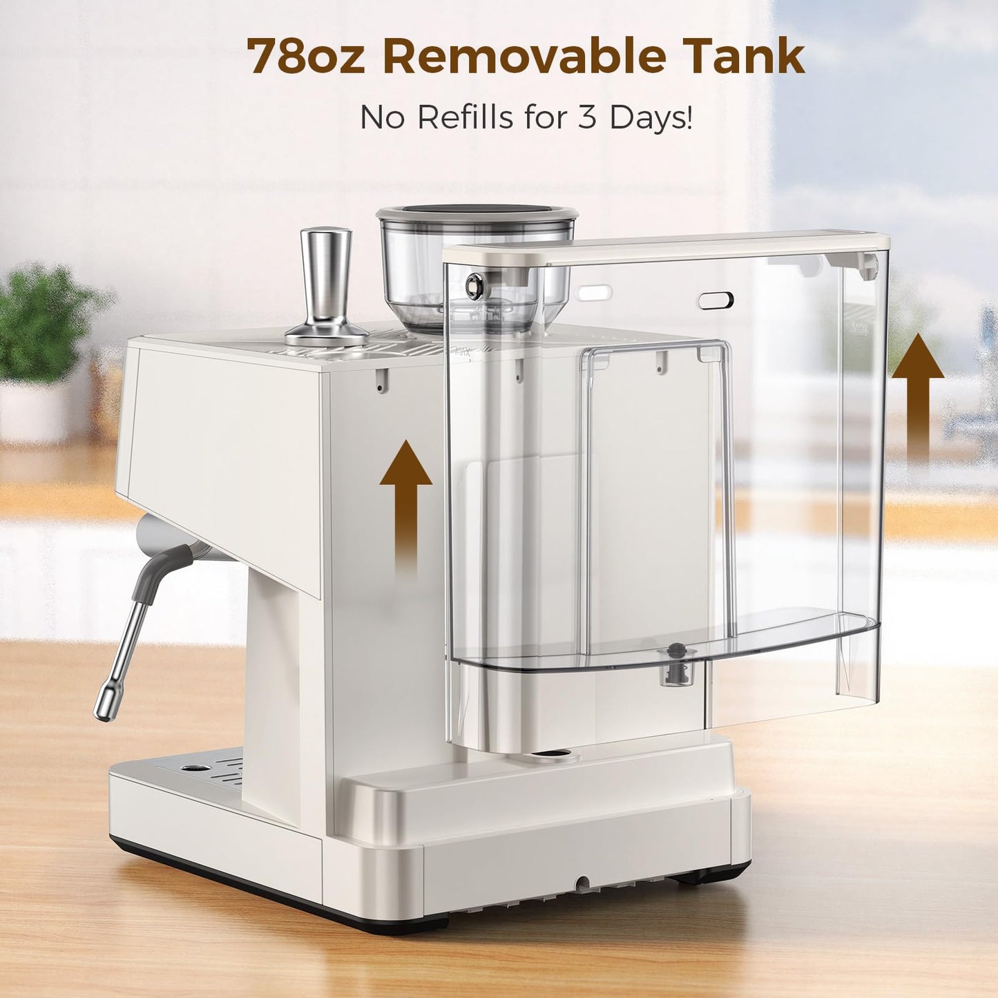 COWSAR (2026 Upgrade) 15 Bar Espresso Machine with Grinder & Milk Frother Steam Wand, 58mm Commercial Espresso Maker for Home,Coffee Maker with Grinder Perfect for latte,Cappuccino