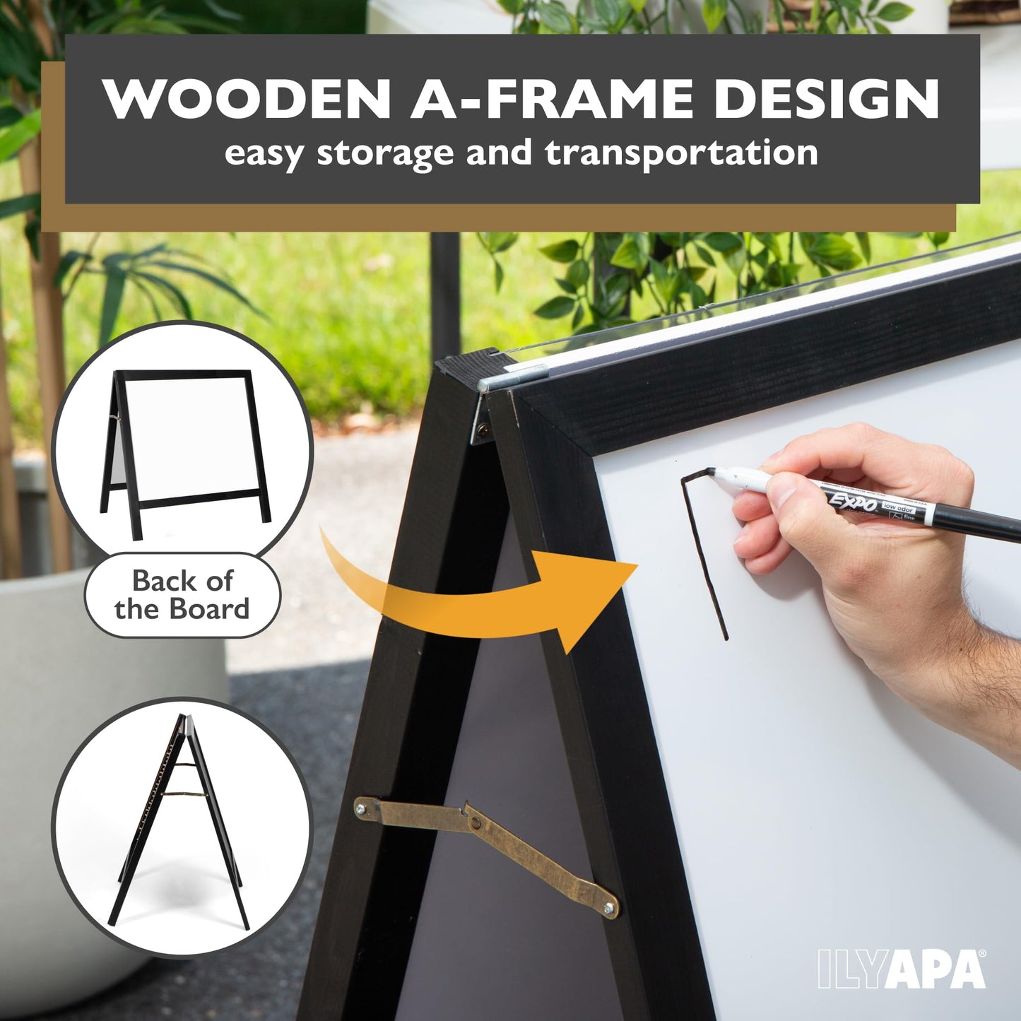 lyapa Large Portable Prize Drop Game - 41x27.5 Inch Double Sided Penny Drop Game, Wooden A-Frame Whiteboard Sign, Eraser & Token Storage Tote