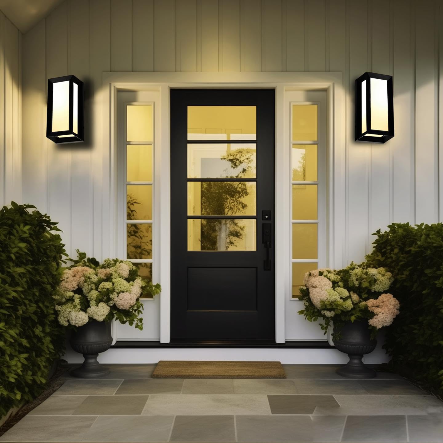 rosykite Modern Outdoor Wall Lights 2Pack, LED Rectangle 18W Bright Warm to Cool Tunable White Exterior Lighting Fixtures, Waterproof Outdoor Lights for House,Porch,Garage (Rectangle-CCT)