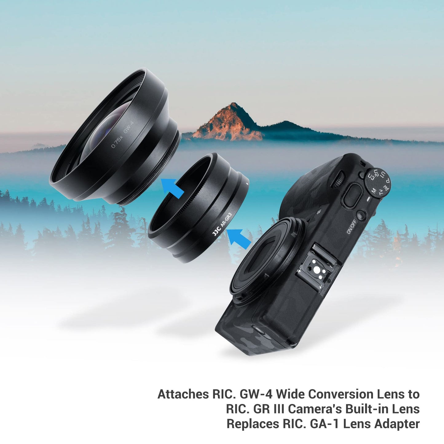 Jjc Ar-Gr3 Lens Filter Adapter Replaces Ricoh Ga-1 For Ricoh Gr Iii Gr Iii Hdf Gr3 Gr3 Hdf Digital Camera With Gw-4 Wide Convers