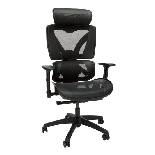 Respawn Specter Ergonomic Office Chair with Lumbar Support, Headrest, Adjustable Arms - Comfy Breathable Mesh Computer Desk Seat for Home Office, High Back Reclining Gaming Chairs for Adults - Black